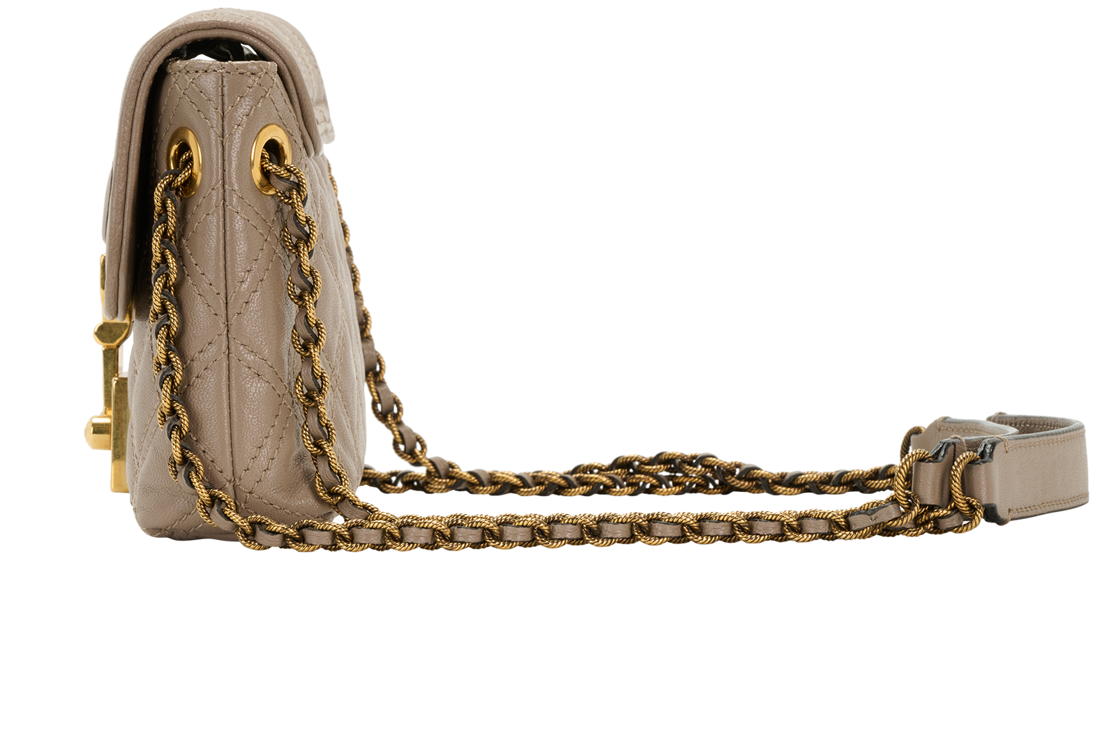 Quilted Shoulder Bag, &pound;110, Handbags, Taupe, Leather, Bottom view
